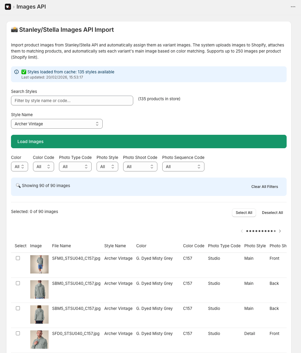 Import Variant Images