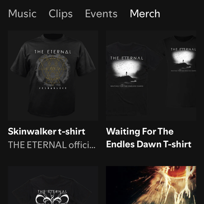 Spotify Merch tab